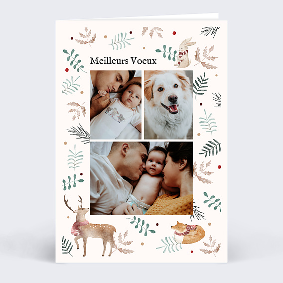 Carte de voeux Forêt Magique Recto