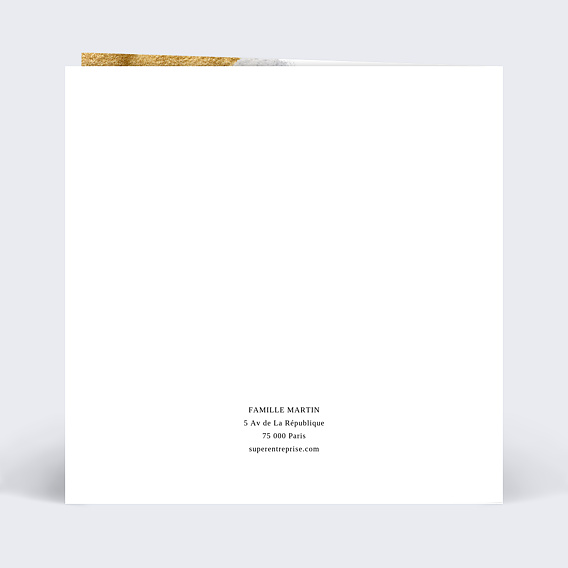 Carte de voeux Pinceau Texturé Verso