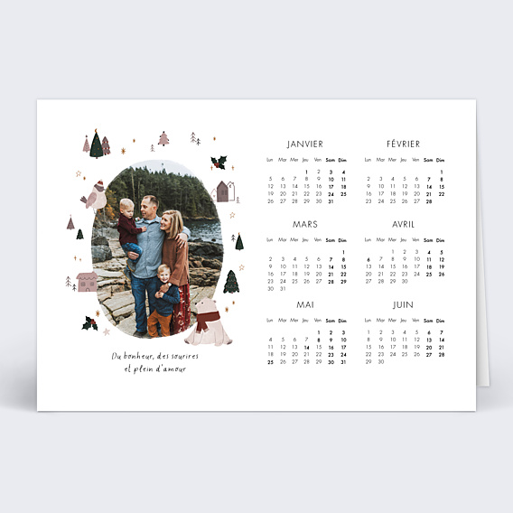 Carte de voeux Calendrier Roi des Forêts