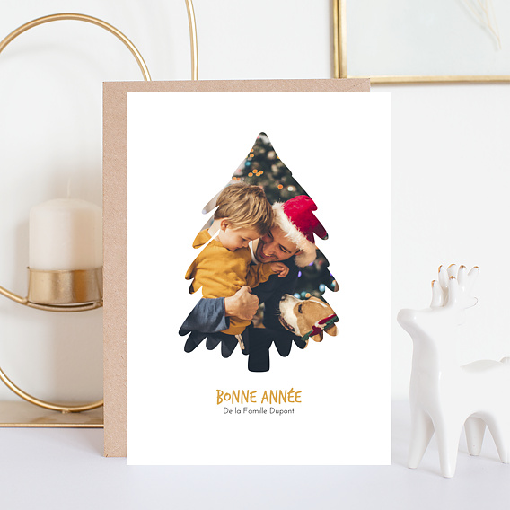 Carte de voeux Forme Sapin  Après 1