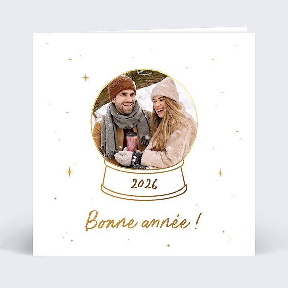 Carte de Voeux Particuliers Boule à Neige avec Chocolat