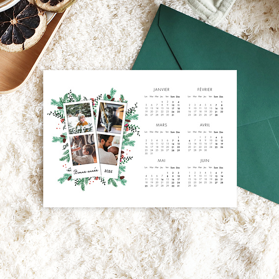 Carte de voeux Calendrier Double Pola Après 4