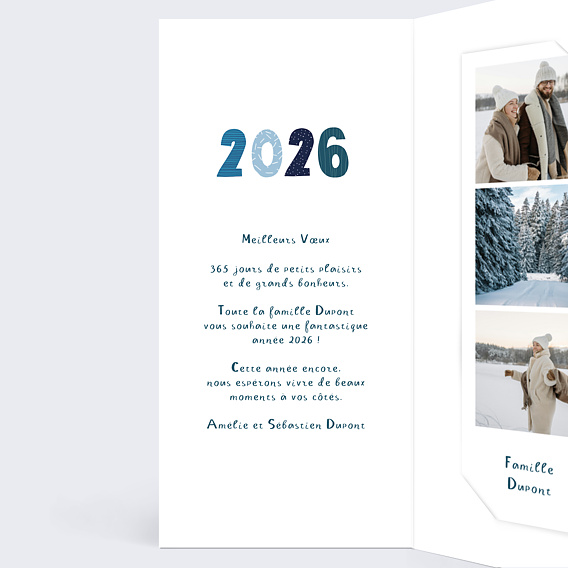 Carte de voeux Hello New Year Intérieur Gauche
