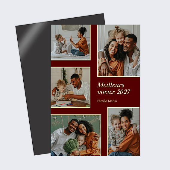 Carte de Voeux Particuliers Pêle-mêle hivernal