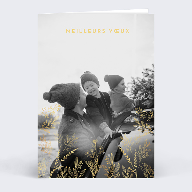 Carte de Voeux Particuliers Fleurs Lumineuses Recto