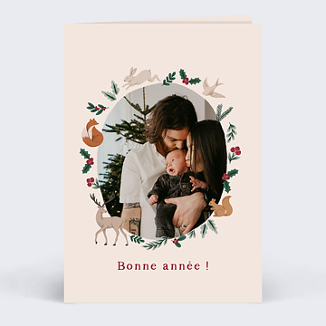 Carte de Voeux Personnalisables Animaux Foret