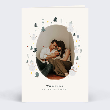 Carte de Voeux Particuliers Bonhomme de Neige