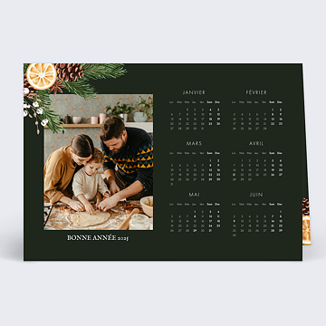 Carte de Voeux Personnalisables Calendrier Senteurs d'Hiver