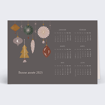 Carte de Voeux Personnalisables Calendrier Suspensions magiques