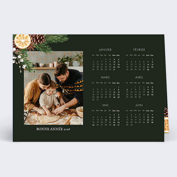 Carte de voeux Calendrier Senteurs d'Hiver Recto