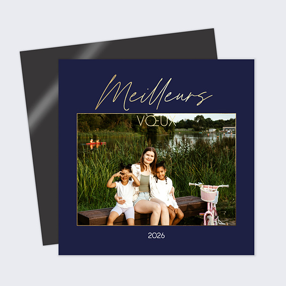 Carte de voeux Classique bleu