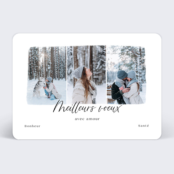 Carte de Voeux Particuliers Triptyque Original