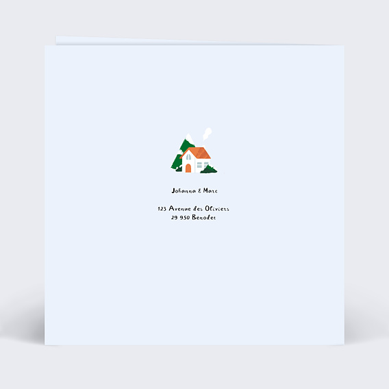 Carte de voeux Village Enneigé Verso