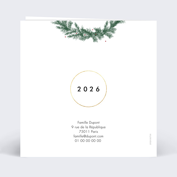 Carte de voeux Auréole Verso