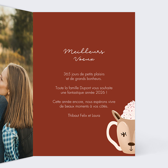 Carte de voeux Tasses Gourmandes Intérieur Droit