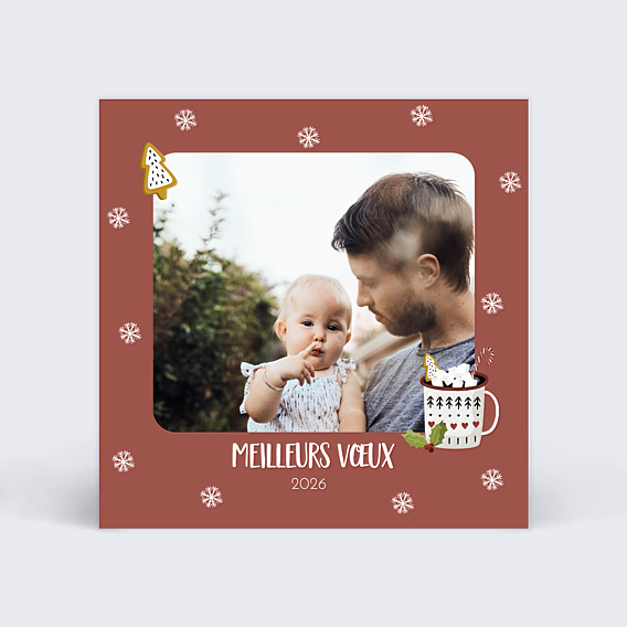 Carte de Voeux Particuliers Chocolat Chaud