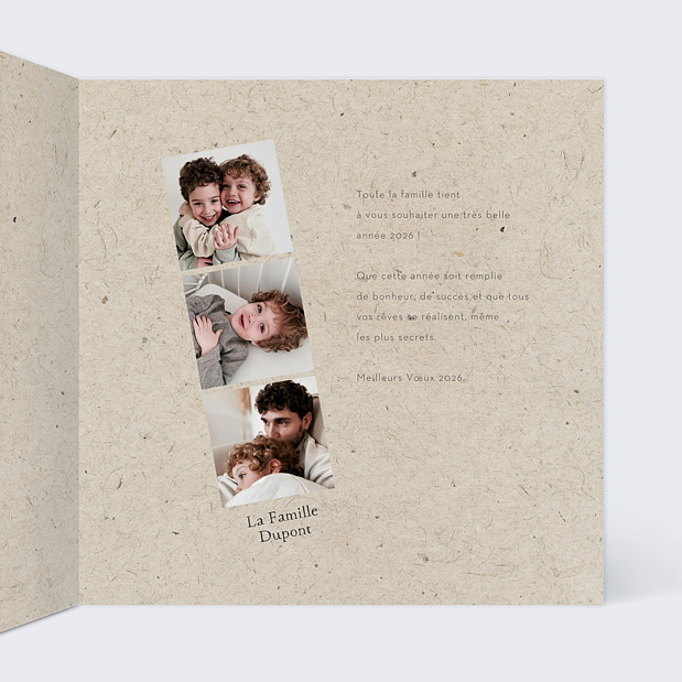 Carte de Voeux Particuliers Découpe Marque-Page Intérieur Droit