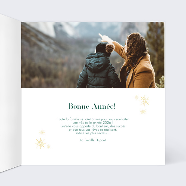 Carte de Voeux Particuliers Découpe Montage Sapins Intérieur Droit