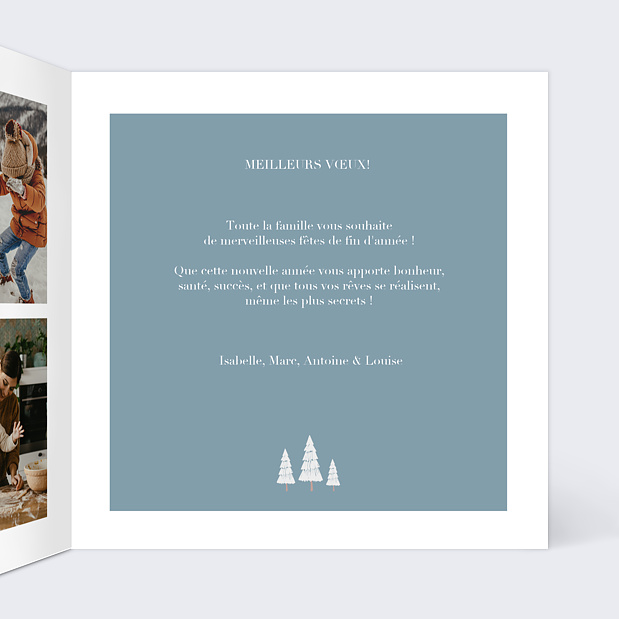 Carte de Voeux Particuliers Forêt de Sapins Intérieur Droit