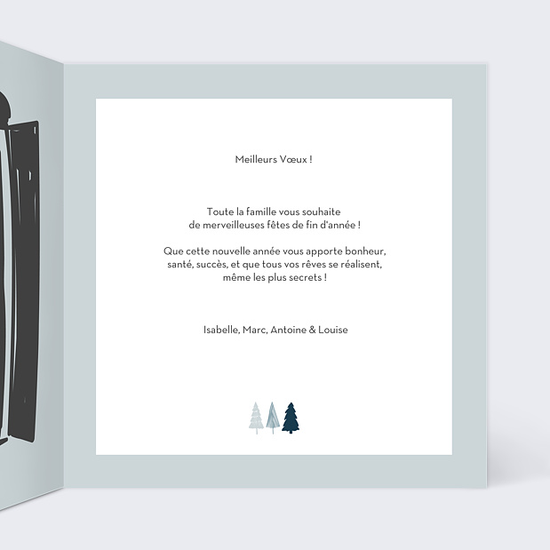 Carte de Voeux Particuliers Petit Village de Montagne Intérieur Droit