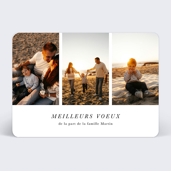Carte de voeux Triptyque classique