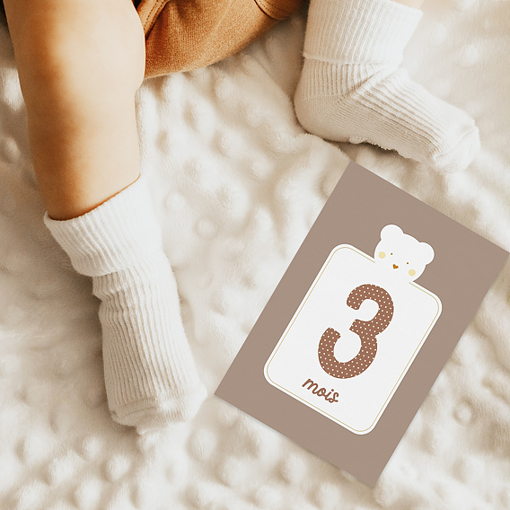Carte étape bébé Cadre Ourson