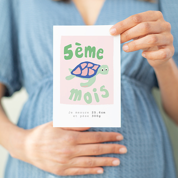 Carte étape bébé Grossesse animaux