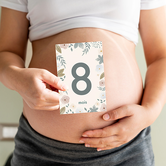 Carte étape bébé Grossesse Printanière