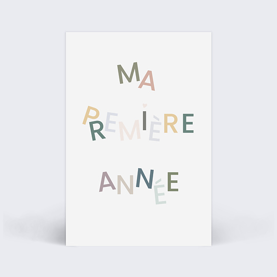 Carte étape bébé Jeu de Lettres Carte 1