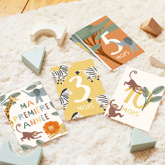 Cartes étapes Bébé, Cadeau Naissance original