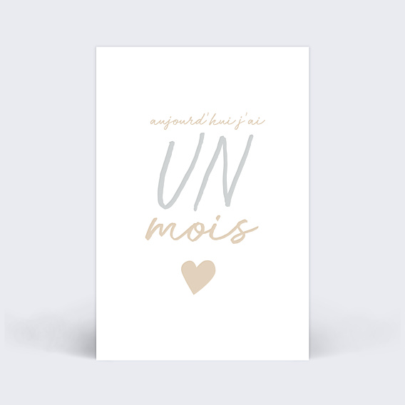 Carte Étape Bébé Mots Cœur