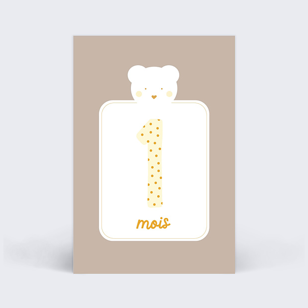 Carte Étape Bébé Cadre Ourson Carte 2