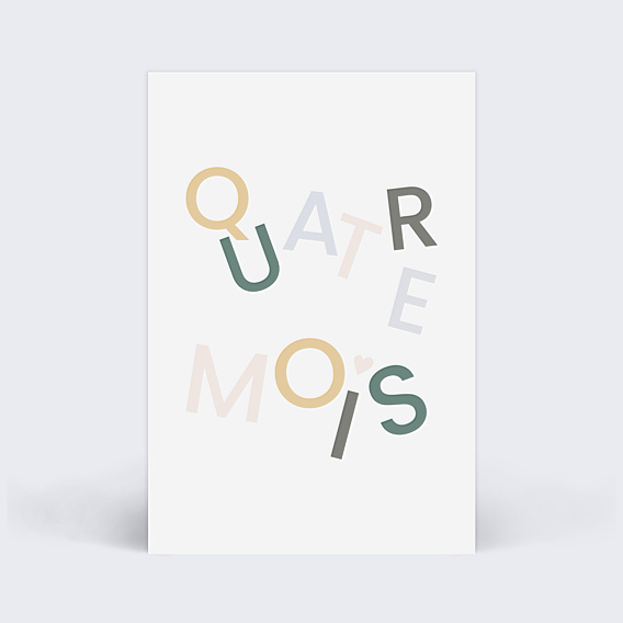 Carte Étape Bébé Jeu de Lettres