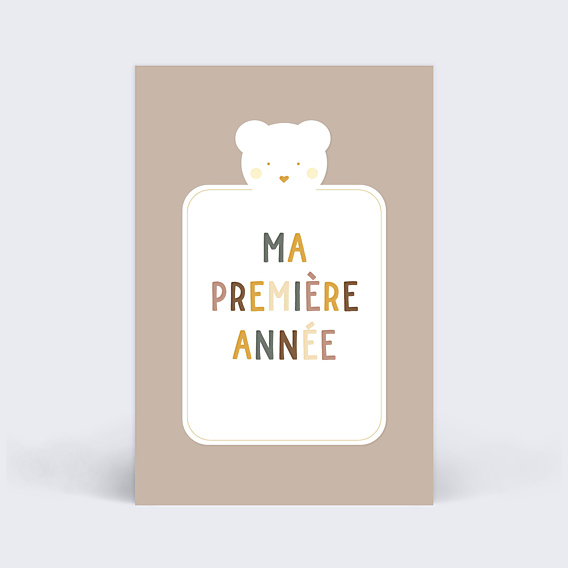 Carte Étape Bébé Cadre Ourson