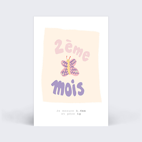 Carte Étape Bébé Grossesse animaux