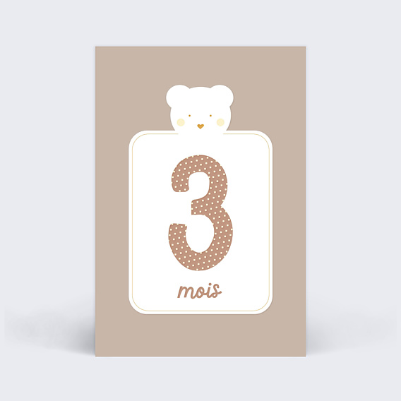 Carte Étape Bébé Cadre Ourson