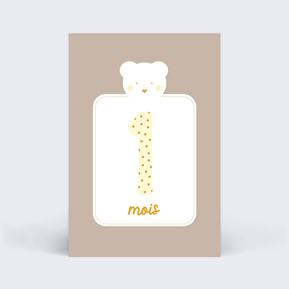 Carte Étape Bébé Cadre Ourson