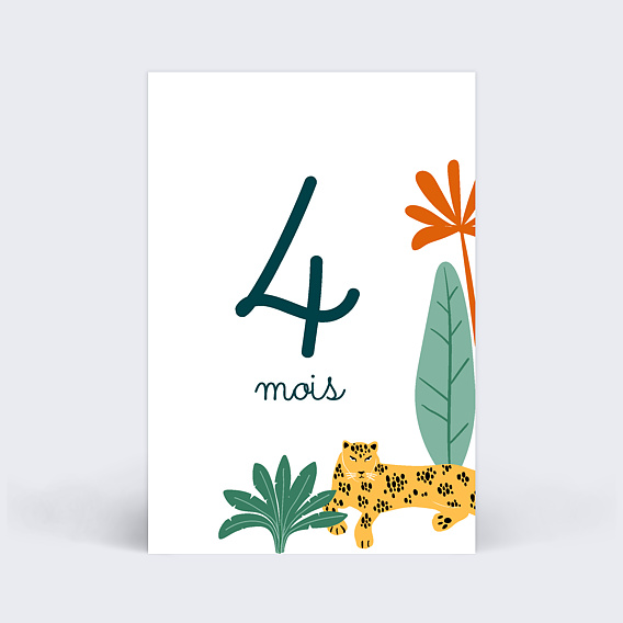 Carte Étape Bébé Dans la Jungle