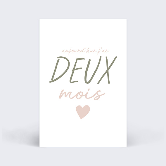 Carte étape bébé Mots Cœur Carte 3