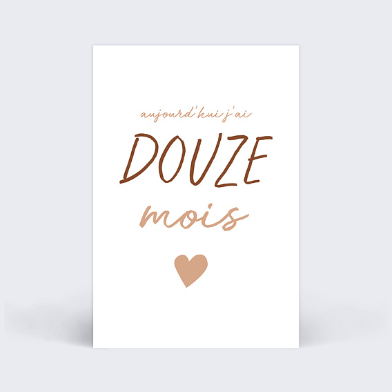 Carte étape bébé Mots Cœur Carte 6