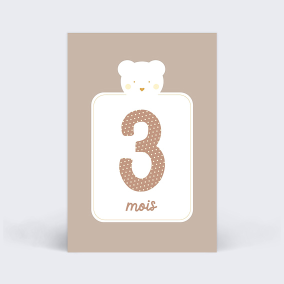 Carte Étape Bébé Cadre Ourson