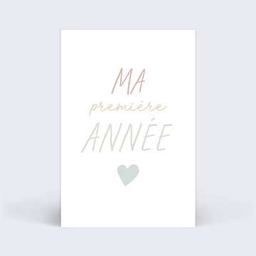 Carte Étape Bébé Mots Cœur