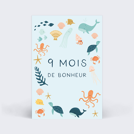 Carte étape bébé Océan de Bonheur Carte 1