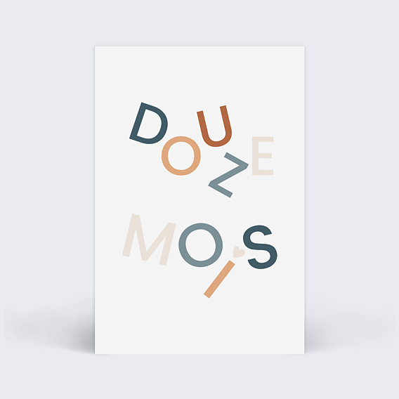 Carte étape bébé Jeu de Lettres Carte 6