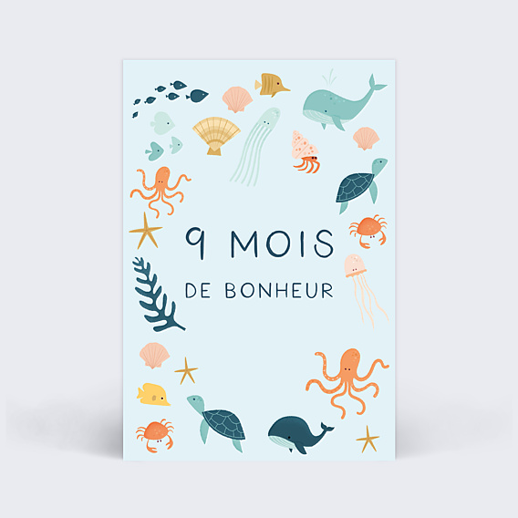 Carte Étape Bébé Océan de Bonheur