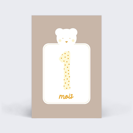 Carte Étape Bébé Cadre Ourson