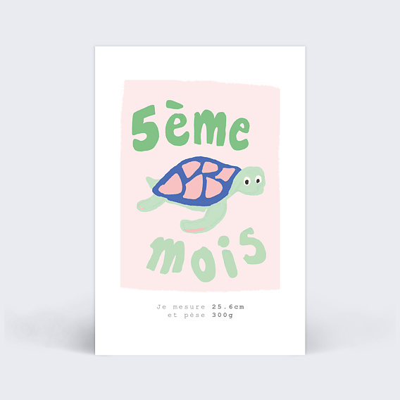 Carte étape bébé Grossesse animaux Carte 5