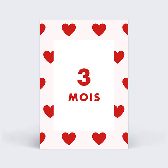 Carte étape bébé Cœur Carte 4