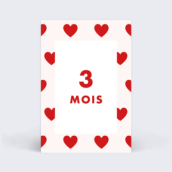 Carte étape bébé Grossesse Cœur Carte 4