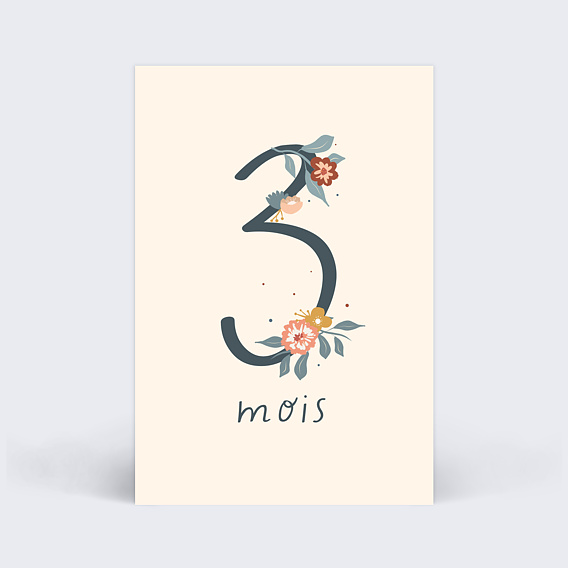 Carte étape bébé Jolie Cigogne Carte 4